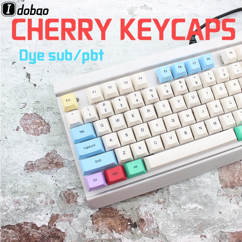 Вишневый профиль 108 ключ толстый pbt keycap краситель sub черный шрифт keycaps для