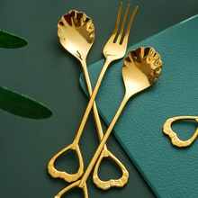 Stainless Steel Fruit Fork Children's Safety Set Household Light Luxury Fruit Stick Dessert Fork Cake Fork Spoon High-end