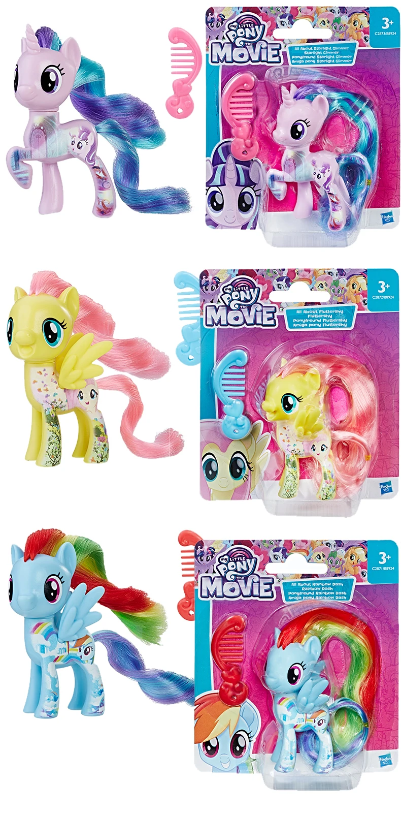 FurReal Friends, My Little Pony с рисунком из мультфильма «Мой Маленький Пони» друзей 3-дюймовая пленка маленькие пони всех цветов радуги; платье Lunamoon редкость Сумерки ПВХ экшн статуэтки коллекционные куклы