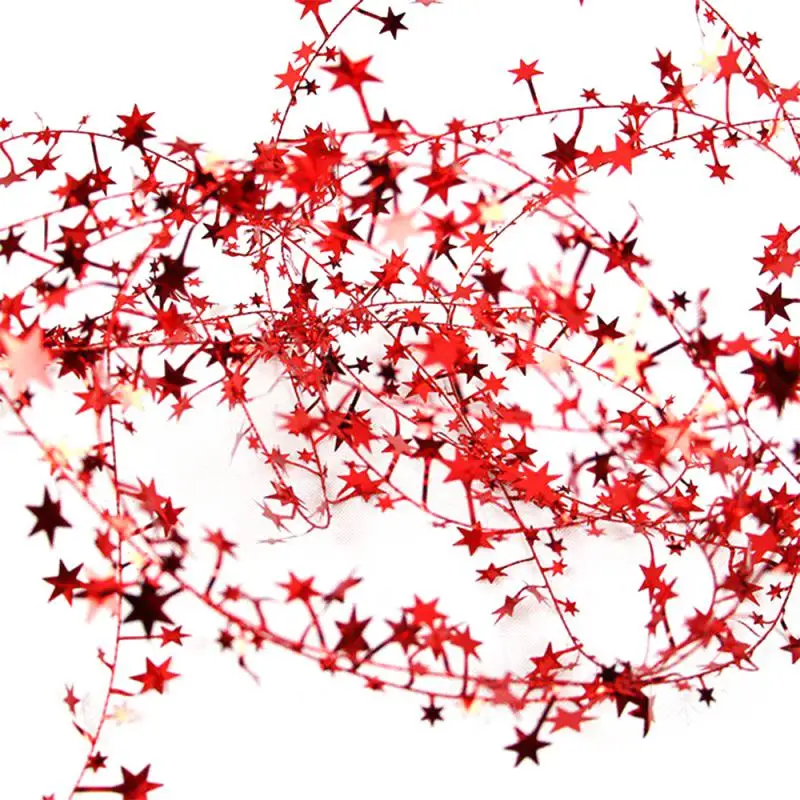 Рождественское украшение для дома 7,5 м Звезда проволока мишура-Гирлянда звезда лента Рождественская елка украшения свадебные поделки «сделай сам» вечерние принадлежности