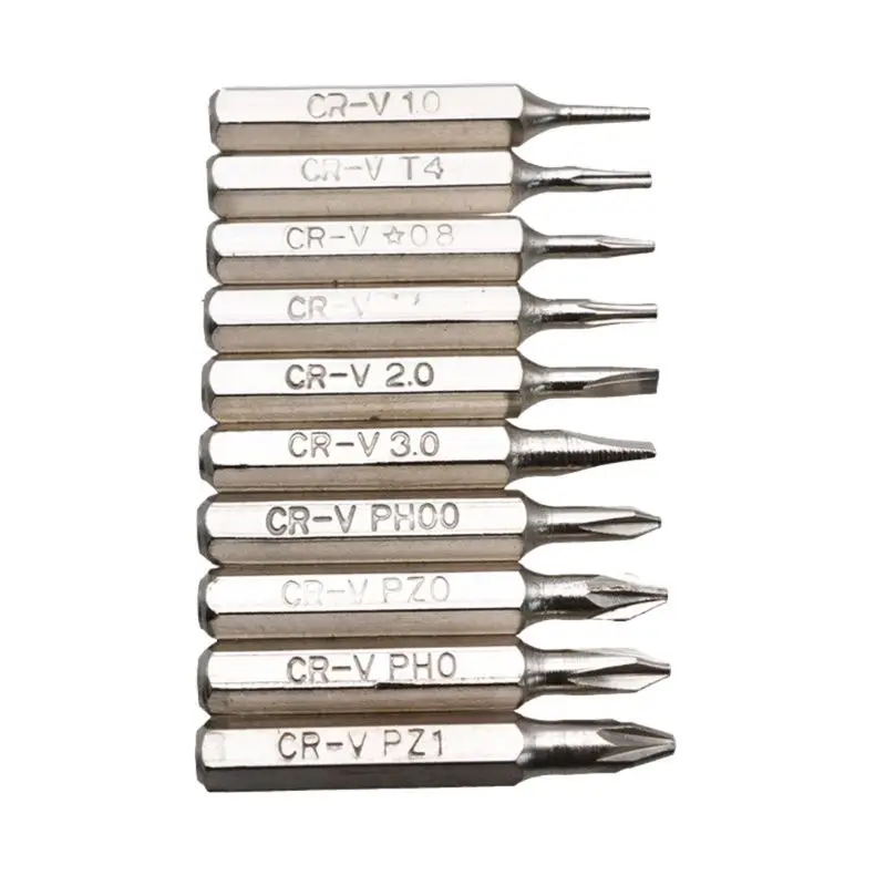 

10Pcs 28mm Magnetic Screwdriver Bits Set Multifunctional Hex Torx Head Screwdriver Tool Set PH00 PH0 Z1 Z0 3.0 2.0 1.0 T5 T4 0.8
