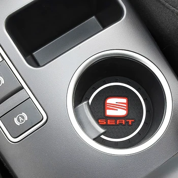 

1PCS Car-Styling PVC Car non-slip water coaster Mat Case For Seat ibiza 6j 6l fr Ateca Altea xl leon 2 Leon Alhambra accessories