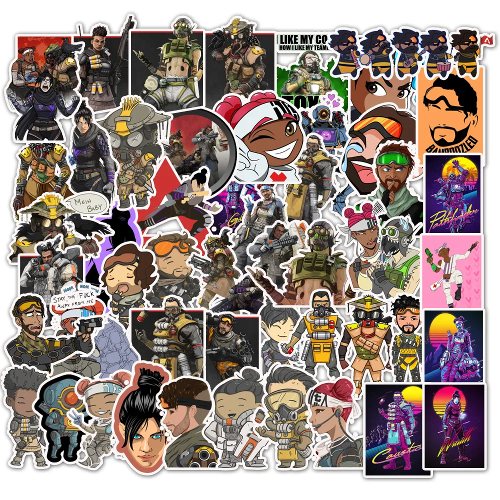

50 Pcs/Lot Japanese Stickers Custom Stickers Logo Stickers Scrapbooking Papelaria Not Repeating Apex Game Sticker FlakesTZ132D
