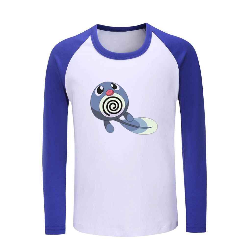 JeKCBL963C Милые детские футболки с принтом Pokemon Dratini Lapras Poliwag Детские футболки с графическим принтом топы с длинными рукавами для мальчиков и девочек, рождественский подарок - Цвет: JeKCBL963C