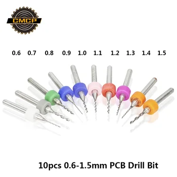 

Free Shipping 10 Pcs 0.6mm-1.5mm Import Carbide PCB Drill Bits Print Circuit Board Mini CNC Drilling Bit Set Woodworking Tools