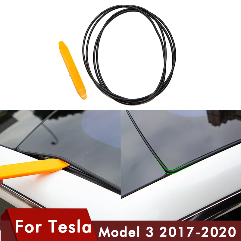 

Model3 Car wind Noise Reduction Kit Quiet Seal Kit For Tesla Model 3 Accessories 2017-2020 Skylight glass sealing strip