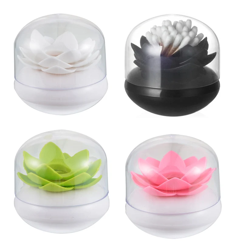 1 шт. держатель зубочистки лотоса хлопка банка для ватных дисков креативный хлопковый держатель в форме бутона чехол без покрытия декоративная коробка домашняя посуда пресс зубочистка коробка