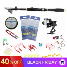 56 шт., набор для рыбалки в соленой/пресной воде, 500 катушка, набор для ловли рыбы, 1,8 м, Удочка с различными приманками и аксессуарами