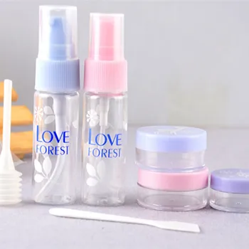

7Pcs Refillable Bottles Travel Silicone Skin Care Lotion Shampoo Gel Squeeze Perfume Bottle Tube Containers Squeeze Kits