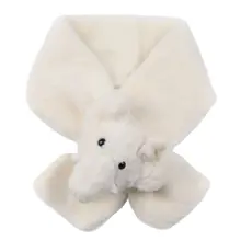 Детский зимний плотный плюшевый шарф-воротник с петелькой для малышей, однотонный милый игрушечный слон, украшение, обертывание вокруг шеи, теплый шейный платок
