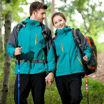 

Mountainskin Men's Women's Winter Outdoor Camping Hiking Fleece 2 Pieces Jacket Water Repellent Thermal Brand Hooded Coat