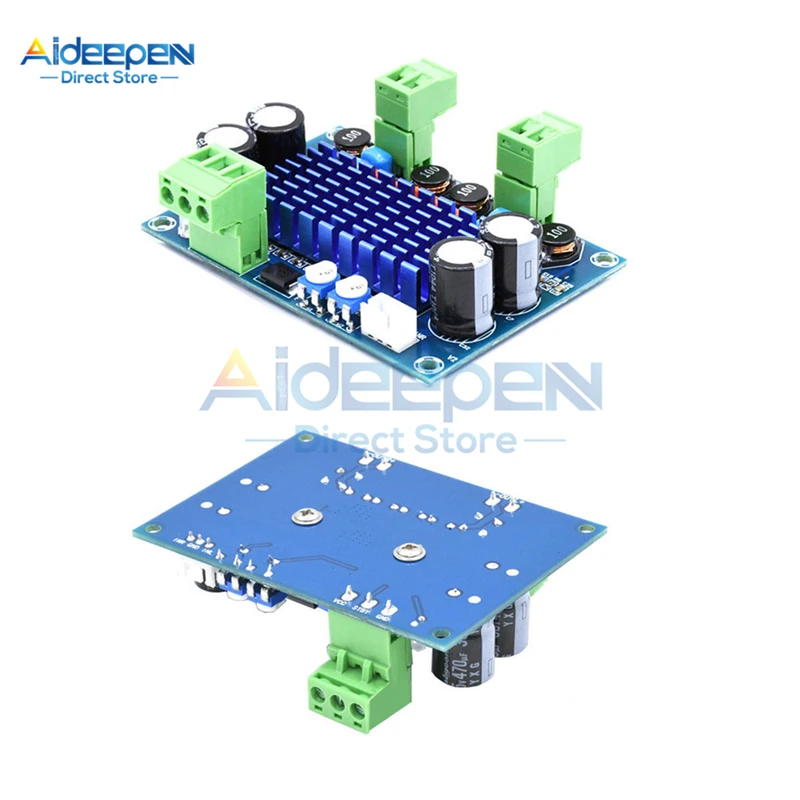 

DC 12V 24V XH-M572 High Power Digital Power Amplifier Board TPA3116D2 Chassis Dedicated Plug Input 5V 12V 24V 28V 2*120W Output
