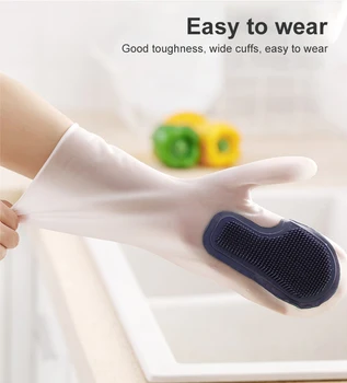 

Silicone Dishes Washing Glove with Cleaning Brush Magic Dishwashing Scrubber Dish Washing Gloves Kitchen Cleaning Housekeeping
