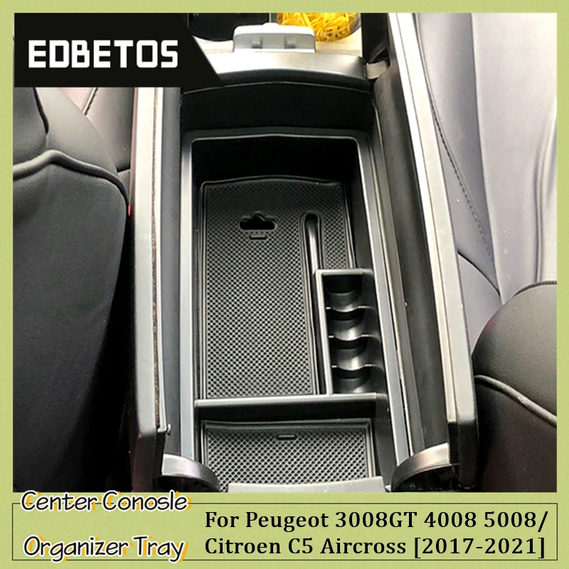 Accoudoir intérieur noir pour Peugeot 3008 GT 2016 – 2021, boîte de  rangement des gants, accessoires de voiture - AliExpress