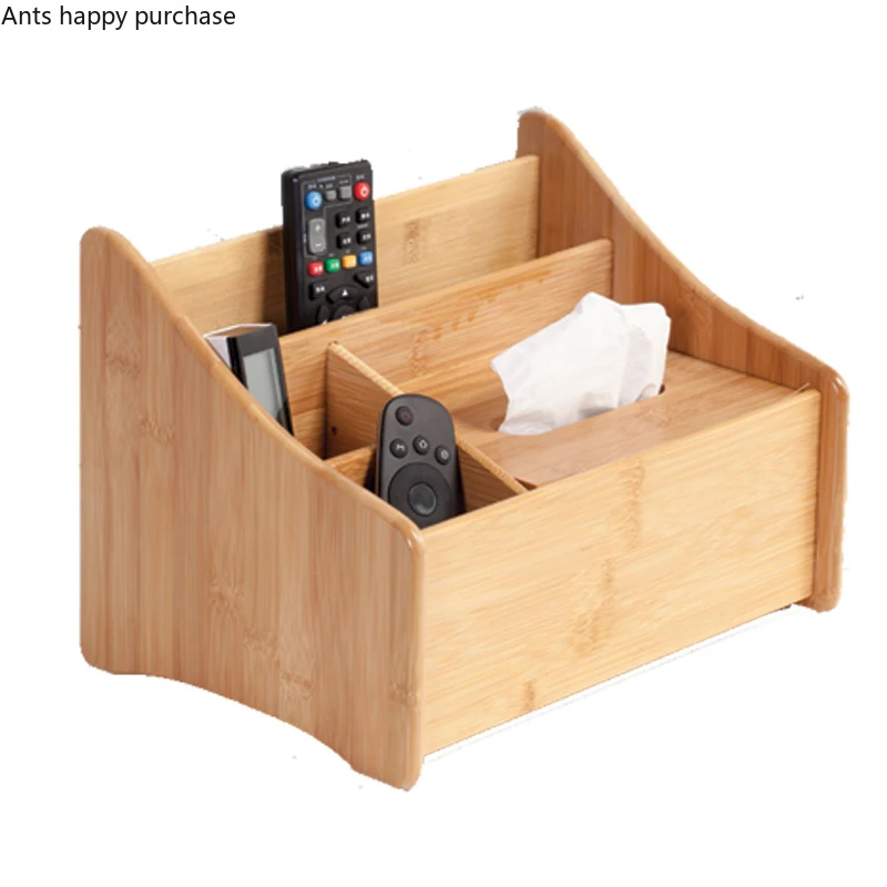 Bamboo Wood Remote Control Storage Box Living Room Office Desk Tea Set Entrance Key Sundries Finishing Box Tissue Box Storage 6