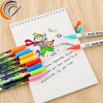 

Color Acrylic Marker Painting Supplies 12/18 Pcs Per Set Waterproof DIY Photo Album Graffiti Marker Pen