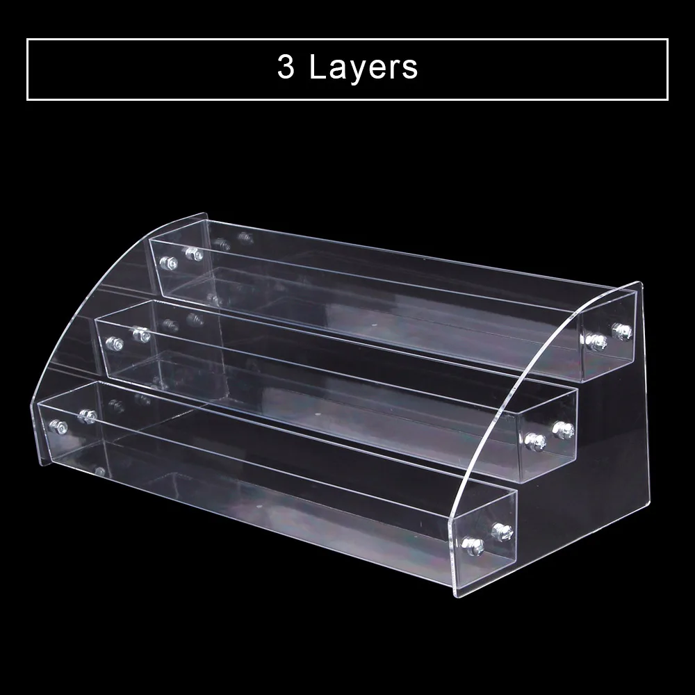 3 Layers От 1 до 7 ярусов Подставка для лака для ногтей держатель дисплея акриловый прозрачный для косметики подставка для дизайна ногтей пластиковая коробка для хранения коробочка для шпилек дисплей - Цвет: 3 Layers