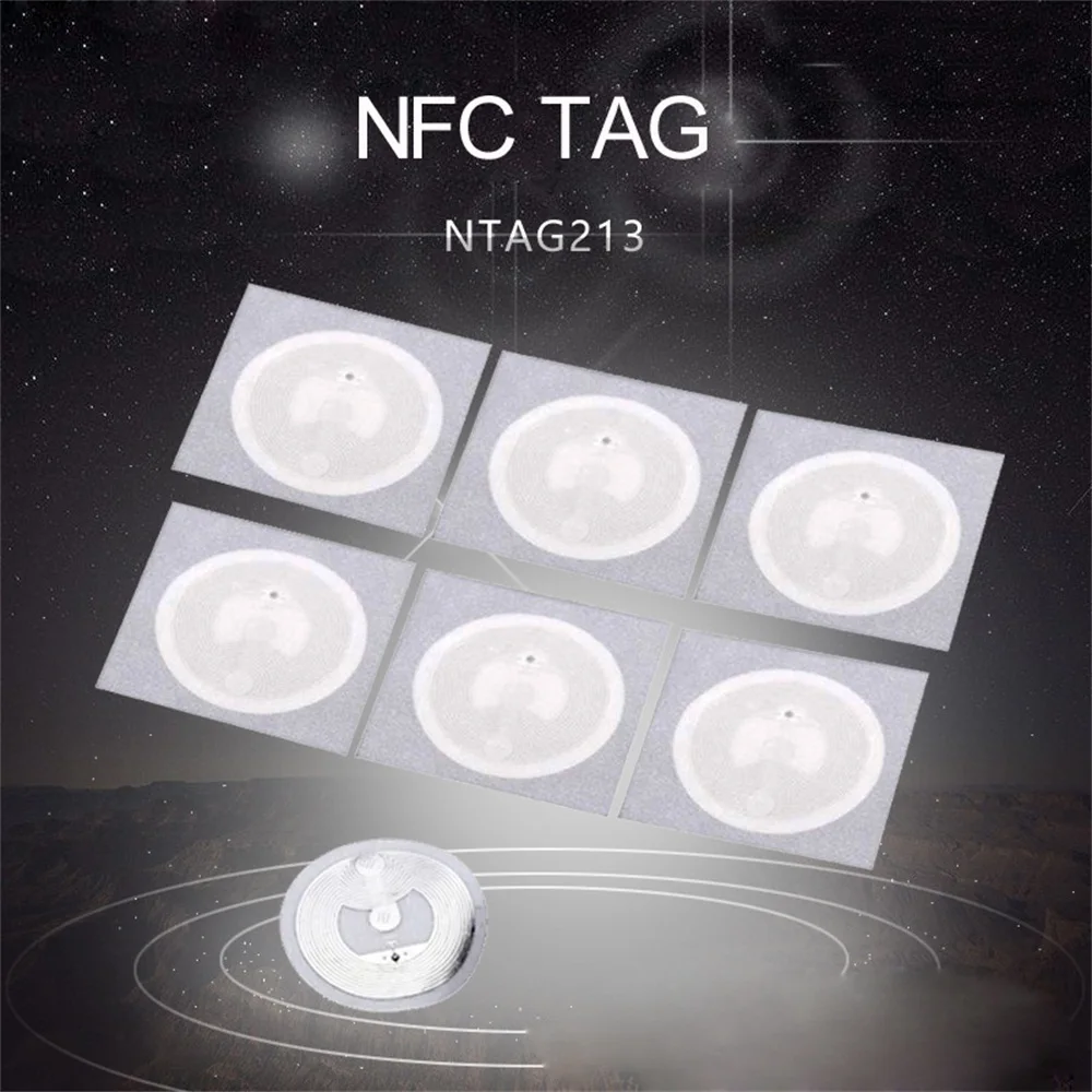 1pc/10 Uds 25mm blanco pegatinas NFC protocolo ISO14443A13.56MHz NTAG 213 Universal etiqueta etiquetas RFID para todos NFC de teléfonos