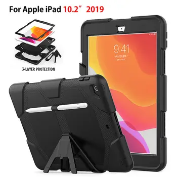 

Case For iPad 10.2 2019 Cover for Apple iPad 7th Generation A2200 A2198 Funda Tablet Shockproof Heavy Duty With Stand Hang Capa