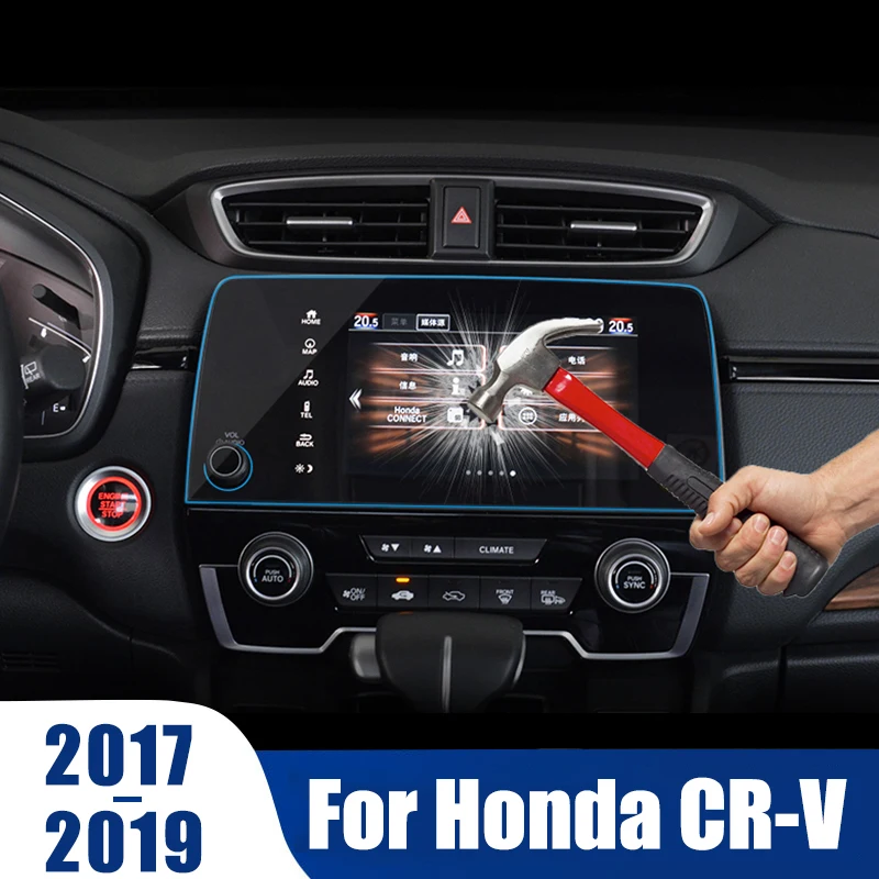 

For Honda CR-V CRV 5th 2017 2018 2019 Accessories Control of LCD Screen Sticker Car GPS Navigation Screen Steel Protective Film