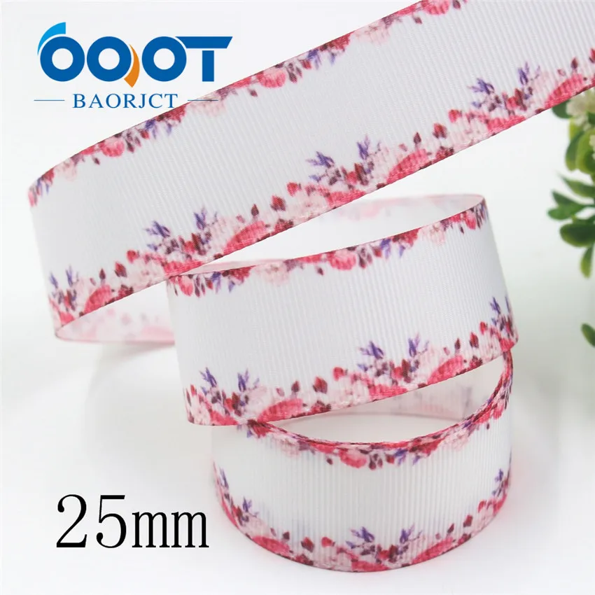 I-191007-2381 I-19625-1439,1-1/2‘’(25mm,38mm) 10yards flowers lace printed grosgrain ribbon DIY handmade bow headdress accessories material - Цвет: I-191007-2381