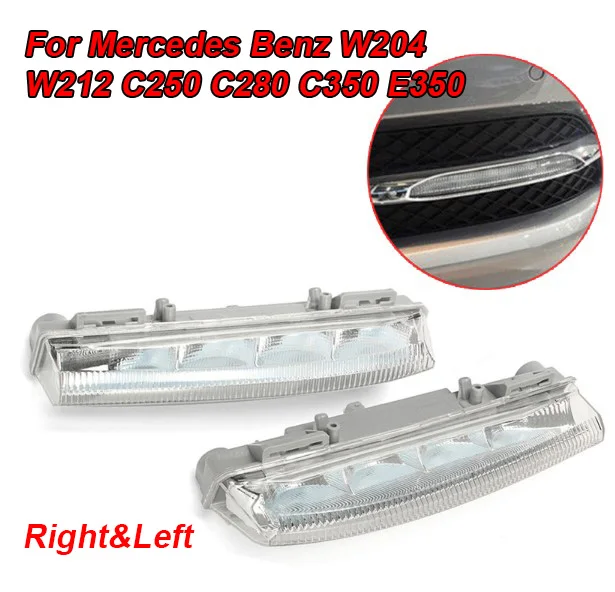 Левый и правый бампер белые фары для Mercedes-Benz W204 W212 C250 C280 C350 E350