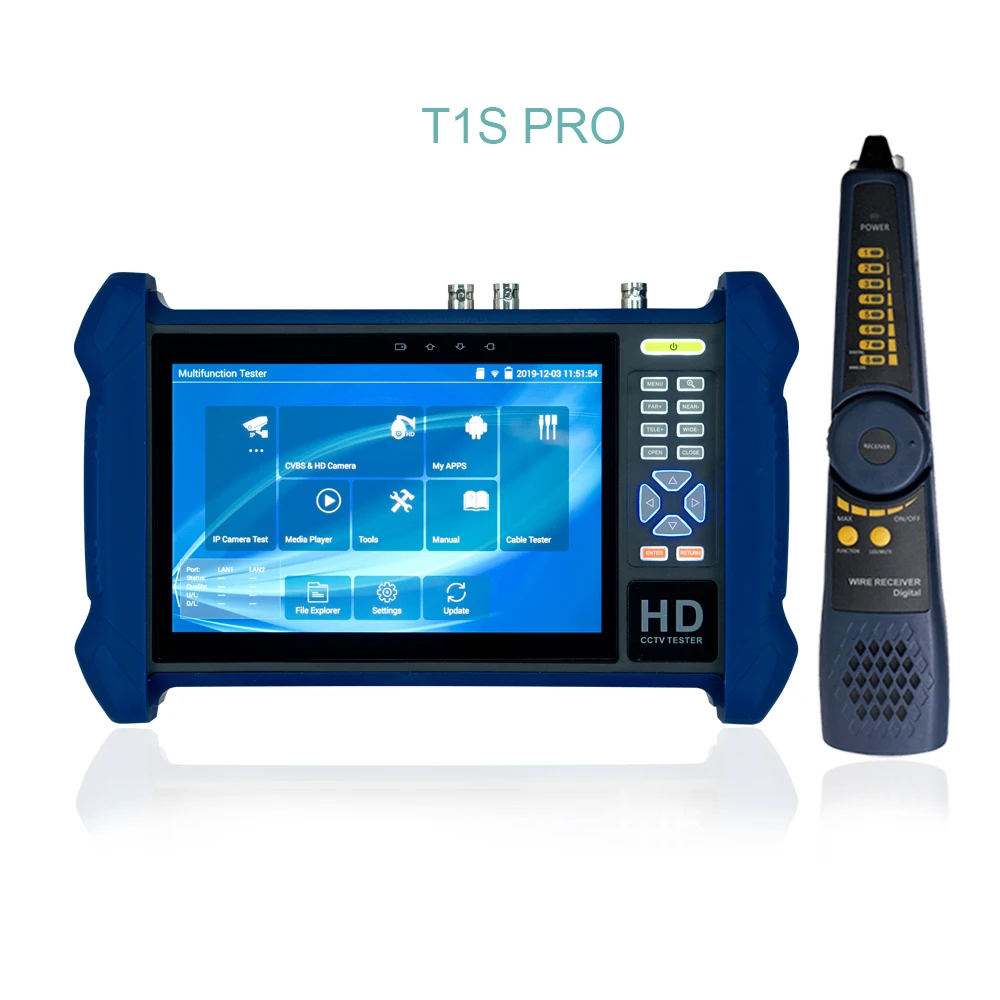 Тестер для камеры видеонаблюдения T1S Pro 7 дюймовый сенсорный монитор камер AHD TVI CVI