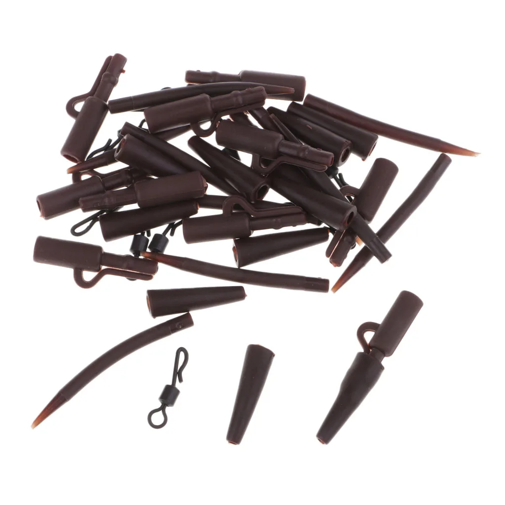 40pcs Terminal Carp Fishing Tackles Safety Lead Clips Rubber Tubes Anti Tangle Sleeve Quick Change Swivels Kit Fishing Accessory
