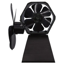 4 лопастной вентилятор для печи, работающий от тепловой энергии бревна деревянная горелка вентилятор тихий черный Домашний Вентилятор для камина эффективное распределение тепла