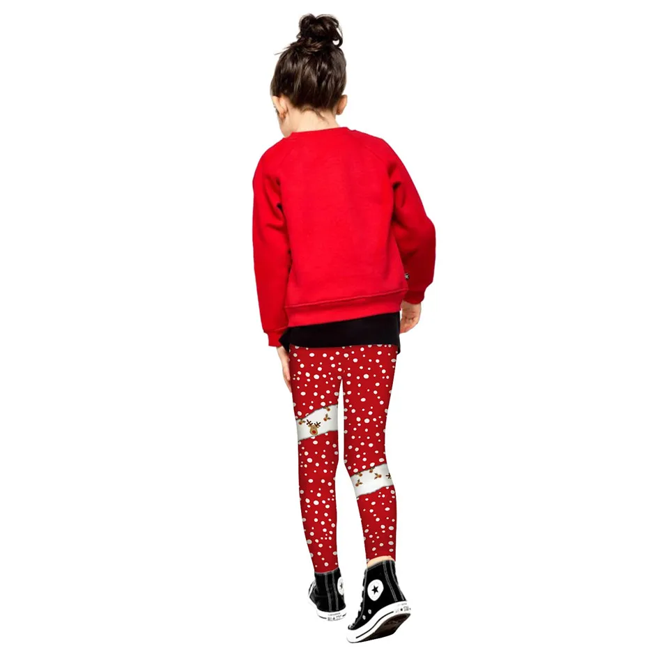 Новейшая Рождественская одежда, леггинсы, рождественские штаны для девочек, детские штаны в полоску с 3D принтом, эластичные спортивные Леггинсы для девочек