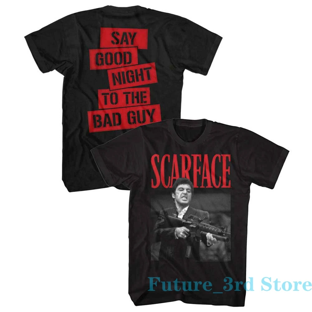 Футболка мужская Scarface Тони Монтана надпись пощадись с плохим парнем дизайн