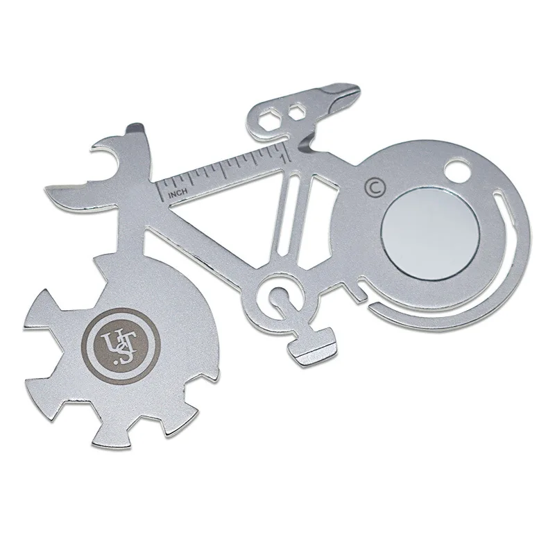 

Bicycle-shaped Bottle Opener Multi-function Tool Card EDC Card Tool Metal Craft Promotional Gifts Outdoor Portable Tools Camping