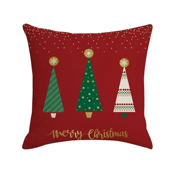 

4pcs Office Bed Sofa Cushion Living Room 45x45cm Home Linen Bedroom Christmas Pillow Case Car Decorative Cover Zipper