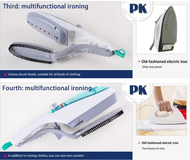 Handheld Garment Steamer Brush 1000w Portable Steam Iron For Clothes