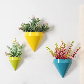 

Decorative Wall Vase Flower Vase Wall Decor Geometric Plant Pot Nordic Home Decoration for Hanging Ceramic Style Material Size