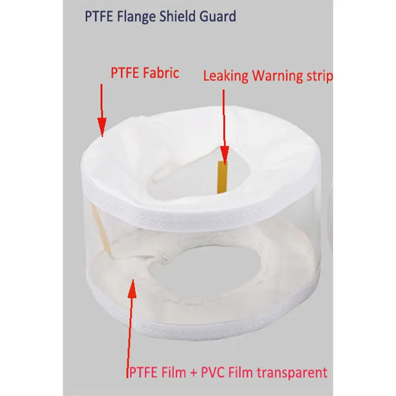 PTFE/ПВХ прозрачные защитные брызги фланцевые щитки с PH тестовым фланцем Защитная крышка рукава