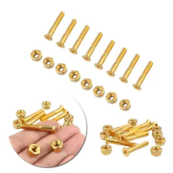 

8pcs/lot 29mm Skateboard Hardware Metal Nails Bolt Screws Kit Set Gold