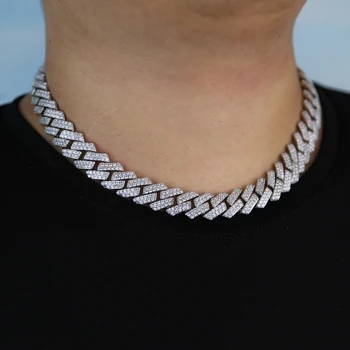 

Men Women Big Wide 15MM Punk Chains Necklace Fashion Jewelry Full Micro AAA+ Cubic Zirconia Paved Setting Bling Hip-hop Jewelry