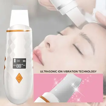 

Blackhead Remover Ultrasonic Warmer Comedones Extractor Face Spatula Skin Scrubber Reduce Wrinkles Firming EMS Pore Cleaner