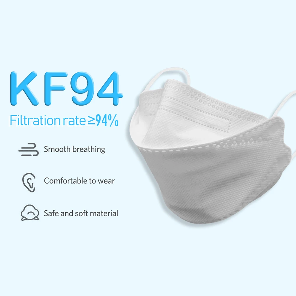 

20PCS KF94 Face Mask 94% Filtration 3-Layer Protective Face Mask Mouth Face Mask Protection against Droplet Dust