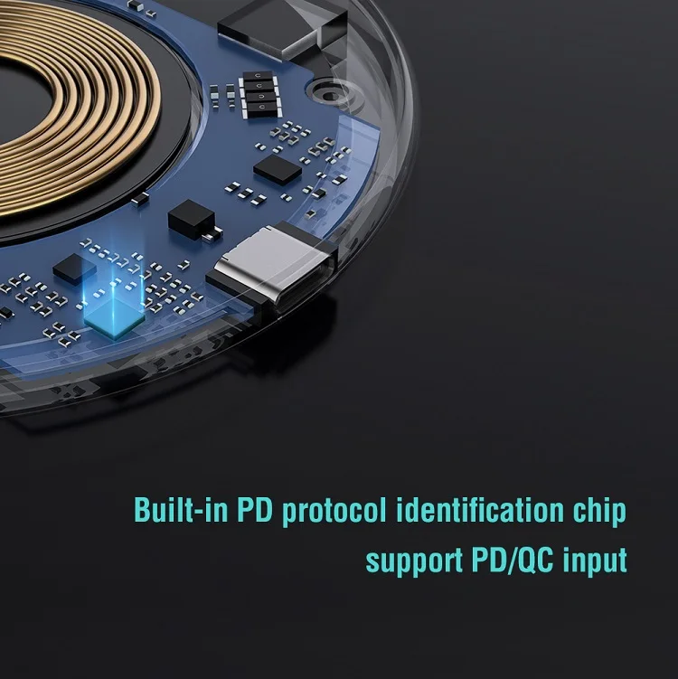 NILLKIN Беспроводной Зарядное устройство Набор для iPhone 11/11 Pro/11 Pro Max поставляется с Беспроводной зарядного устройства и защитный чехол на заднюю панель