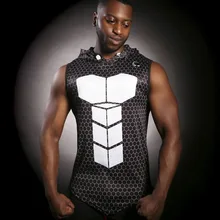 Мужской спортивный жилет Muscle Brother без рукавов из чистого хлопка с капюшоном, мужской жилет для фитнеса, Приталенный жилет в европейском и американском стиле