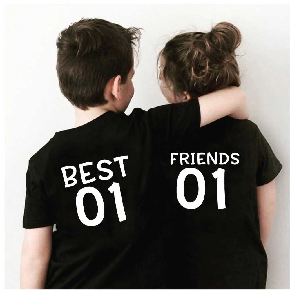 Best Friend Повседневная детская футболка Забавный комплект из футболки с короткими