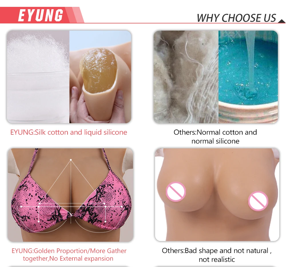 Silicone Breast Forms For Crossdresser H Cup Fake Boobs For Transgender Fake Breast Forms With Realistic Nipples Christmas Sale (12)