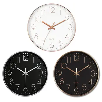 

12 Inch Creative Nordic Style Simple Modern Wall Clock Battery Operated Round Silent Non-Ticking Digital Quiet Sweep Home Office