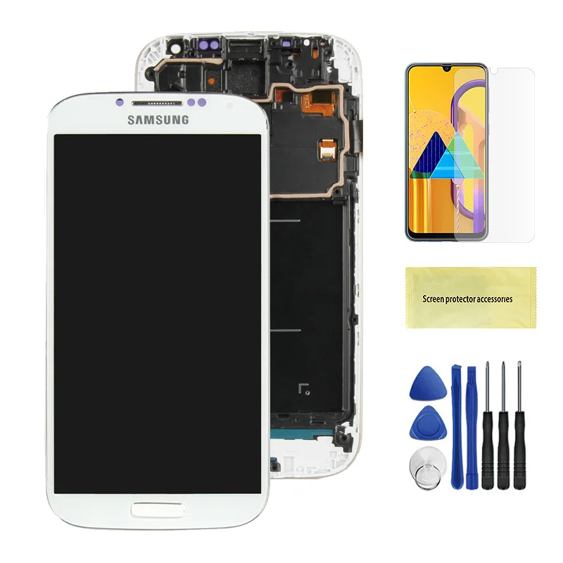 Ips lcd для samsung Galaxy S4 lcd дигитайзер сенсорный экран GT-i9505 i9500 i337 ЖК-дисплей с рамкой в сборе запасные части