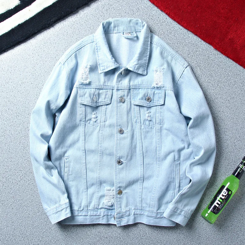 

2020 Autumn Men'S Wear New Style Hong Kong Version Jeans Coat Europe And America Fashion Man Solid Color Jacket Kyk6601