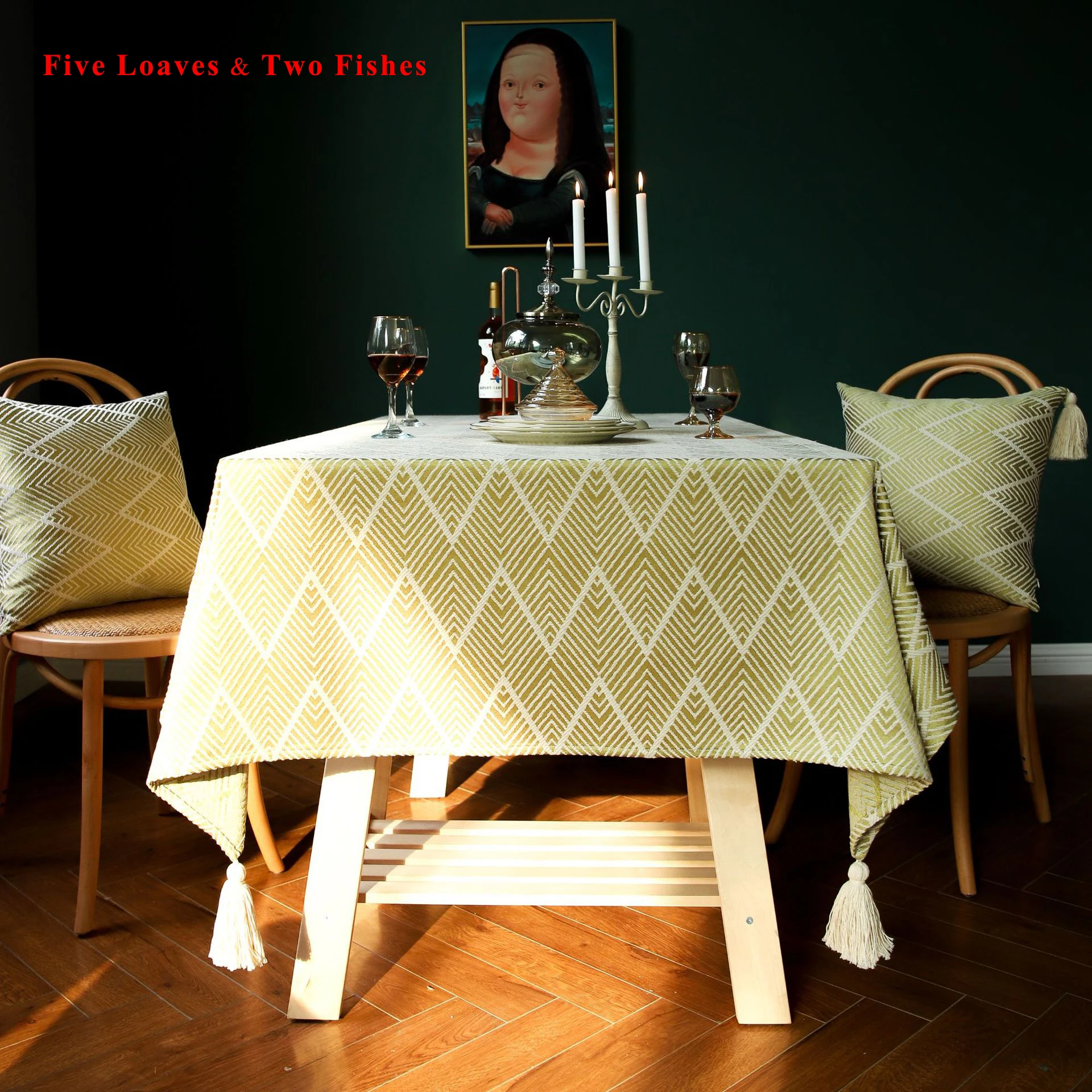 

New jacquard tassel Christmas tablecloth rectangle Striped spike Coffee Table cloth table covers Piano Cover towel Home Doilies