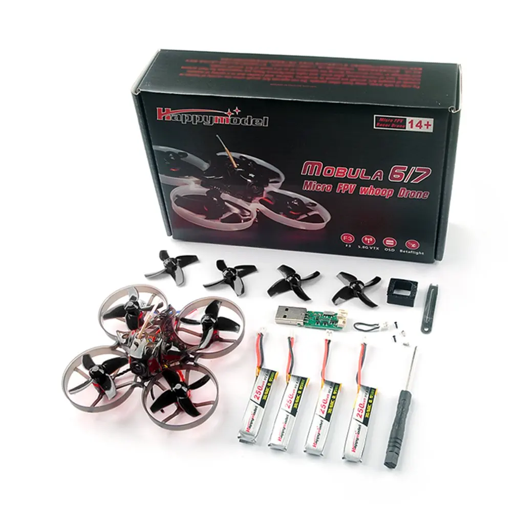 Happymodel Mobula 7 75mm Crazybee F3 Pro OSD 2S Bwhoop FPV Racing Drone Quadcopter Upgrade BB2 ESC 700TVL BNF Compatible Frskys