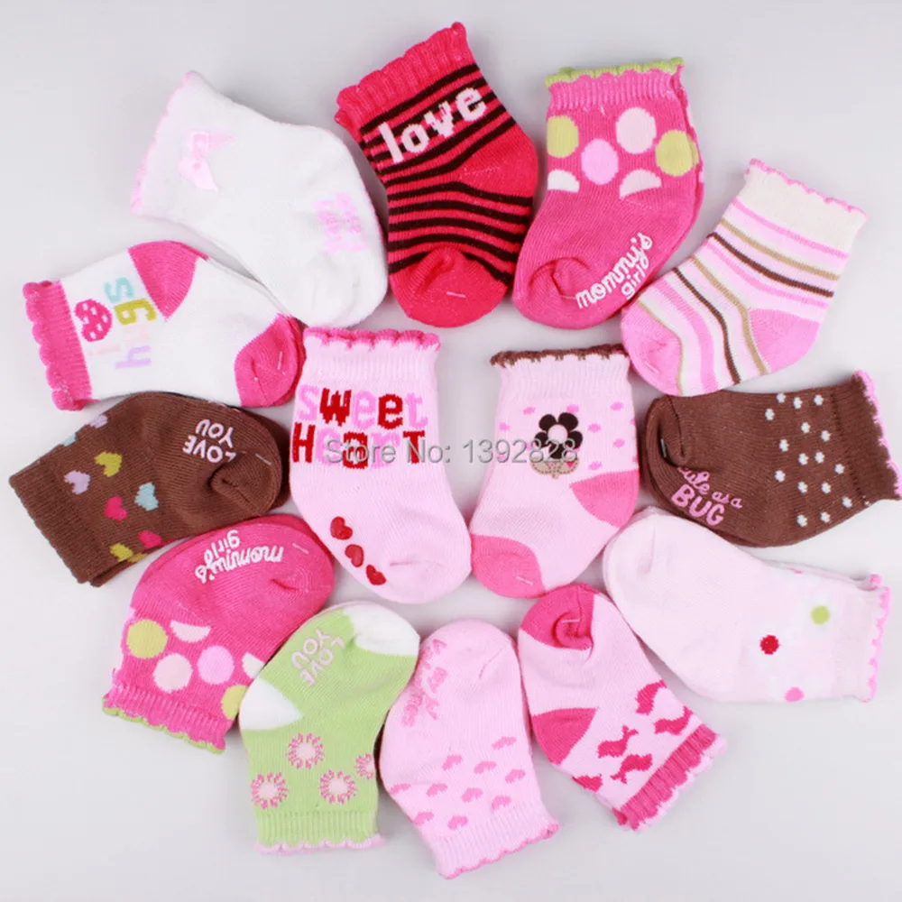 

Retail 12pcs=6pairs/lot Newborn Mini footgear baby kids non-slip infant socks,baby girls socks baby socks